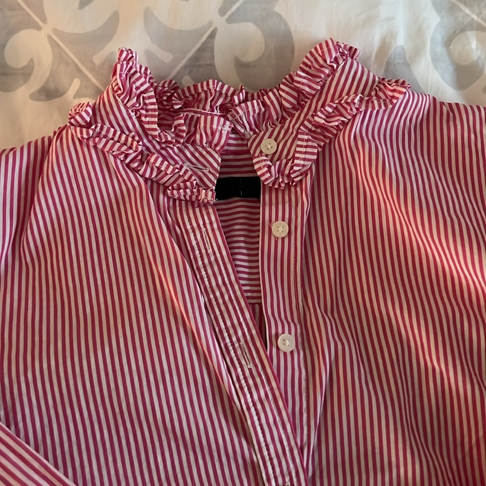 Jcrew Ruffle collared shirt